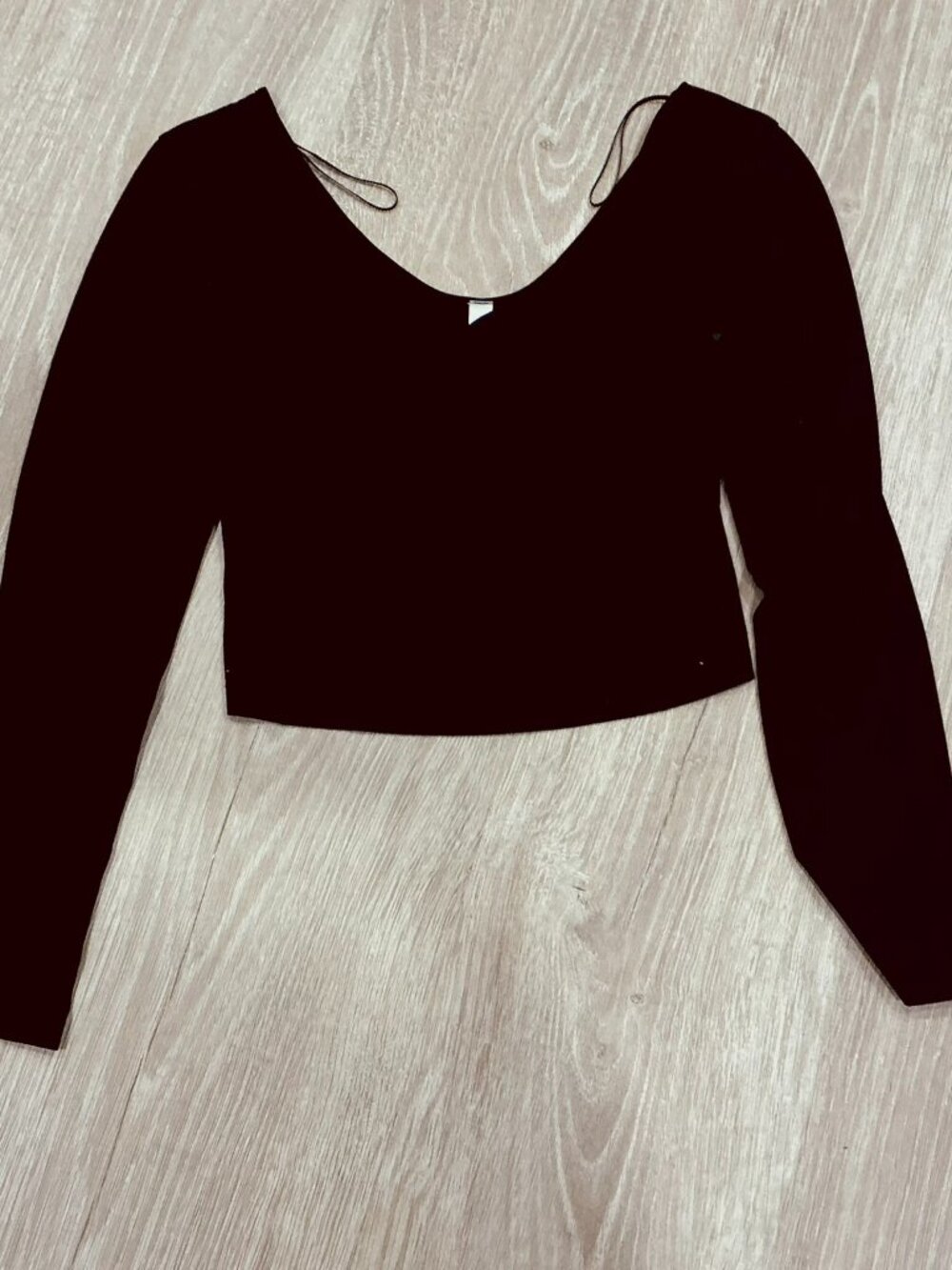 LULULEMON Align Long Sleeve Top Tee T-shirt Cropped Black Slim Fit 4 crop top
